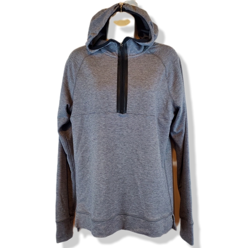Mens Champion Gray Striped Front Zip Hoodie Size S Athletic Sports